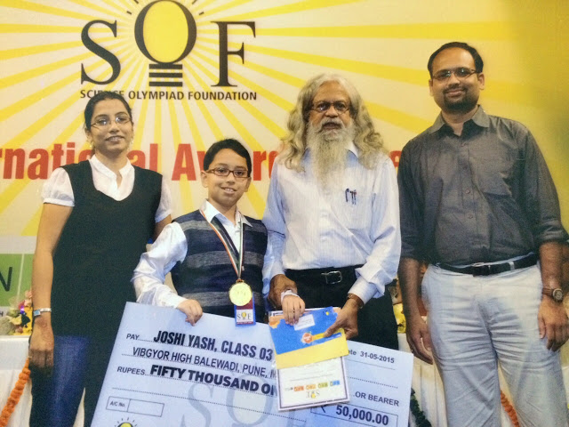 Science Olympiad Foundation felicitates Class 3 student of VIBGYOR High with Cash prize of Rs. 50,000 and Gold medal, in New Delhi